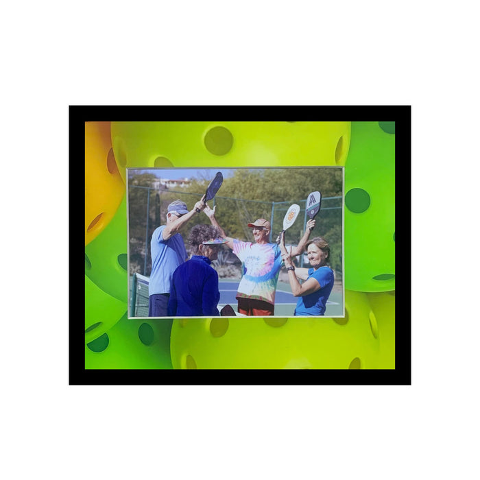 Pickleball Picture Frame: Black Wood Frame with Matting 5x7  shopmodernmemory.com 