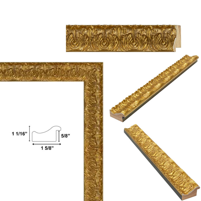 12x36 Frame Versailles Gold Ornate Picture Frame - Vintage Wall deco