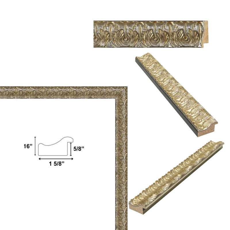 14x14 Frame Versailles Silver Ornate Antique Picture Frame - Vintage