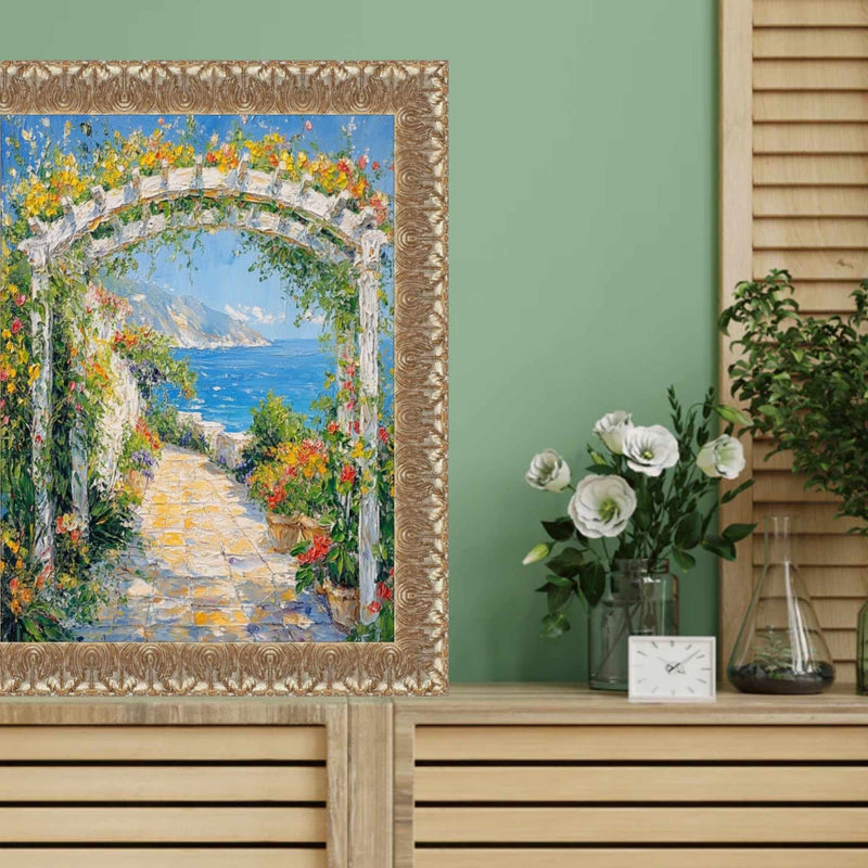 24x48 Frame Versailles Silver Ornate Antique Picture Frame - Vintage