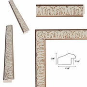 30x40 Frame Vintage Ornate White Wash Picture Frame