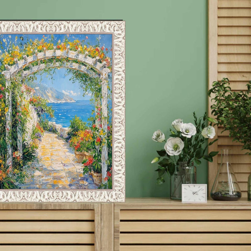 30x40 Frame Vintage Ornate White Wash Picture Frame