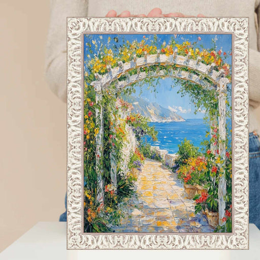 32x48 Frame Vintage Ornate White Wash Picture Frame