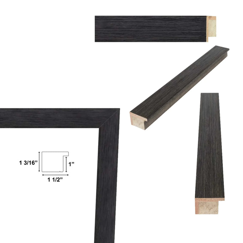 10x14 Frame Weathered Black Wooden Grain Picture Frame