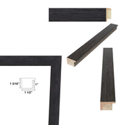 12x20 Frame Weathered Black Wooden Grain Picture Frame