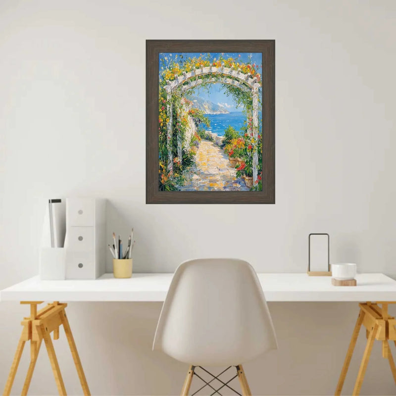 24x48 Frame Weathered Black Wooden Grain Picture Frame