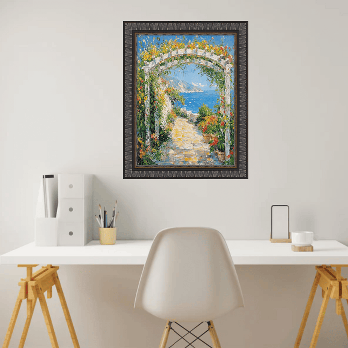 32x48 Frame Wheat Leaf Ebony Gold Picture Frame