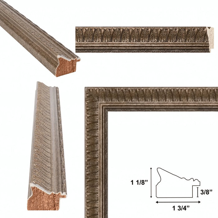 12x15 Frame Wheat Leaf Gold With Silver Wash Picture Frame