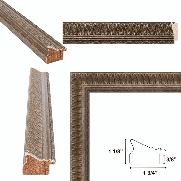32x48 Frame Wheat Leaf Gold With Silver Wash Picture Frame