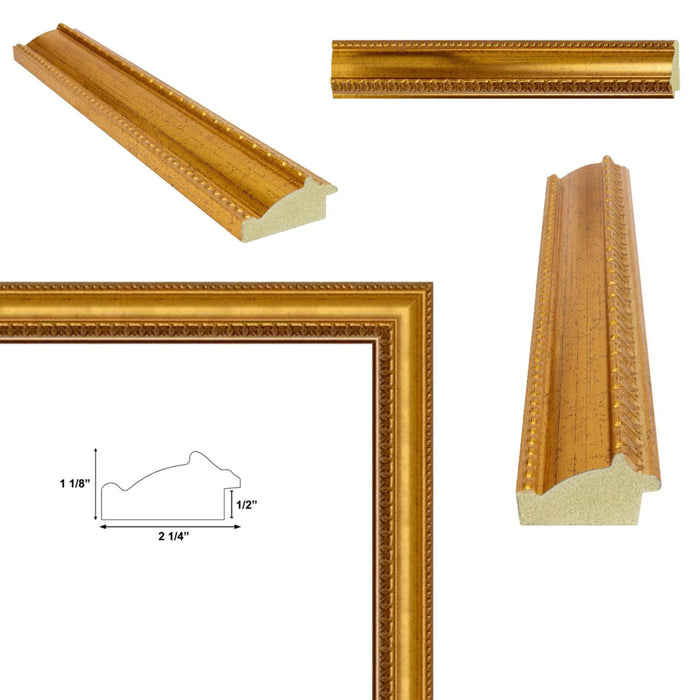 32x48 Frame Wide Aged Gold Traditional Picture Frame