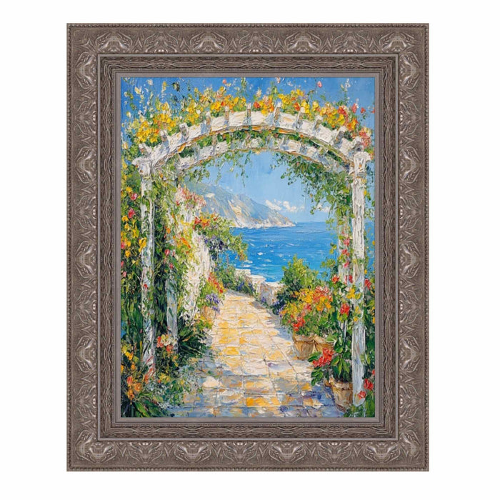 32x48 Frame Wide Aged Vintage Silver Leaf Gothic Luxury Picture Frame