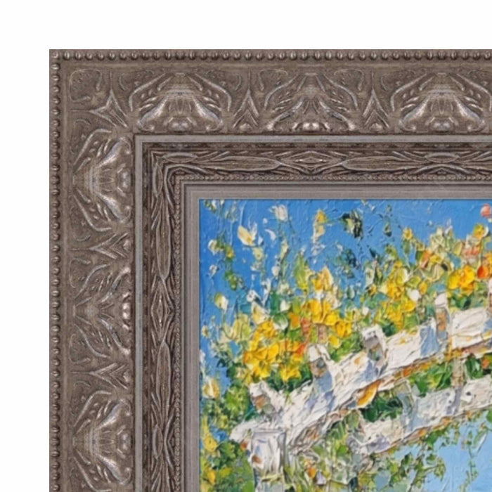 32x48 Frame Wide Aged Vintage Silver Leaf Gothic Luxury Picture Frame