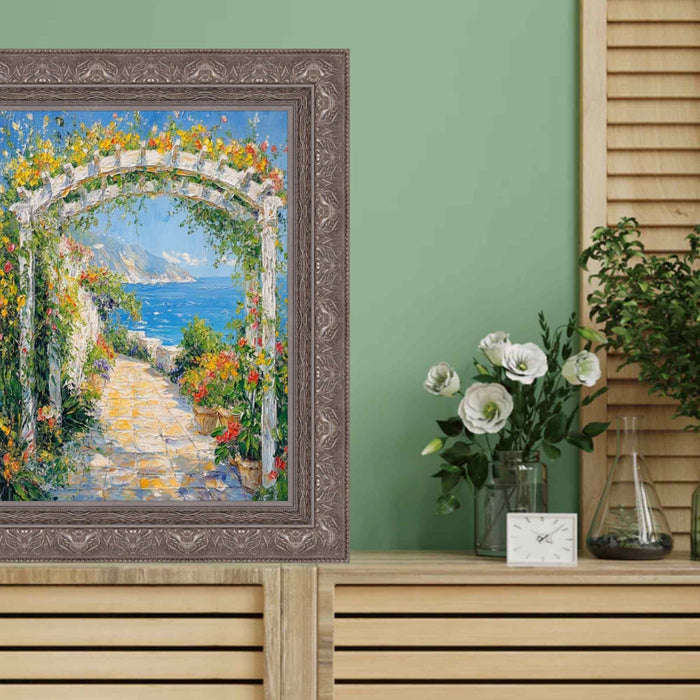 32x48 Frame Wide Aged Vintage Silver Leaf Gothic Luxury Picture Frame