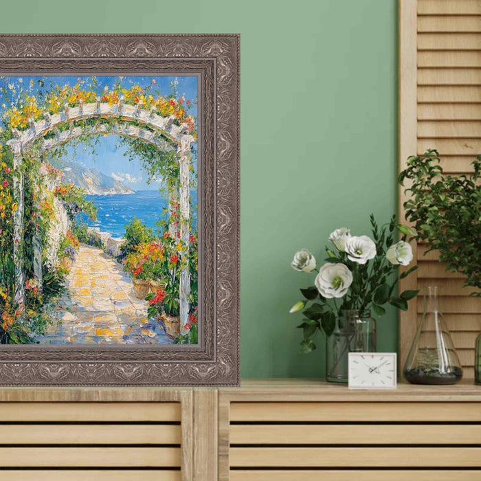 36x48 Frame Wide Aged Vintage Silver Leaf Gothic Luxury Picture Frame
