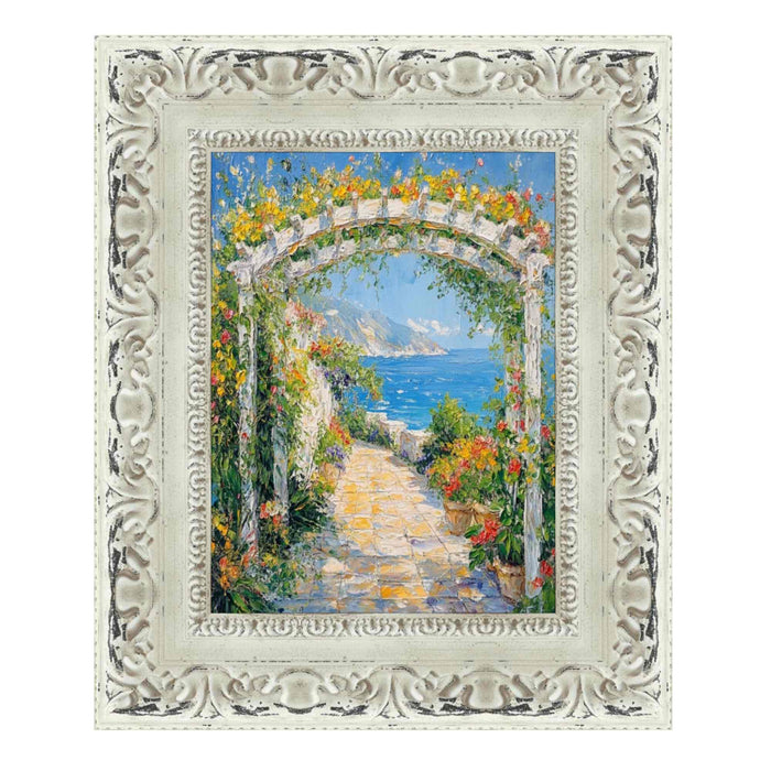 32x48 Frame Wide Alabaster White Wash With Charcoal Picture Frame