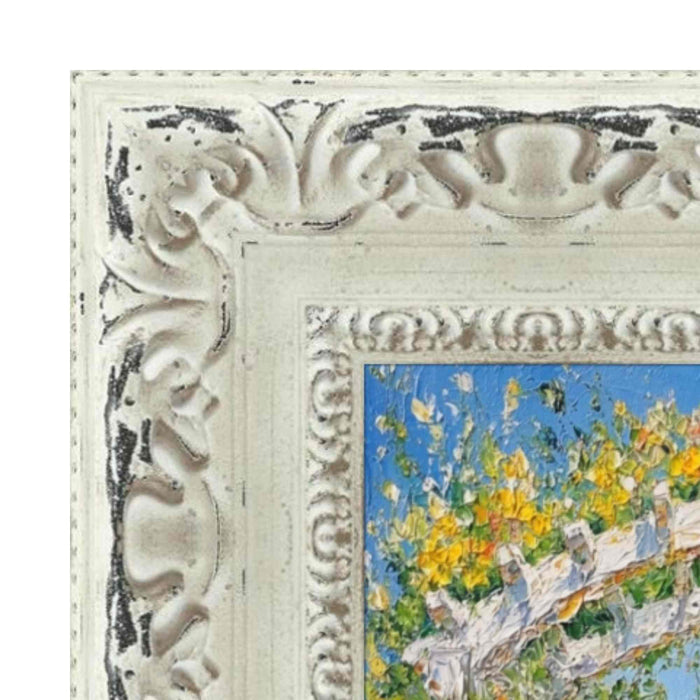 32x48 Frame Wide Alabaster White Wash With Charcoal Picture Frame