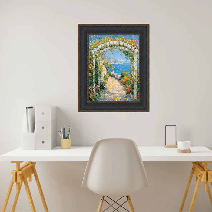 32x48 Frame Wide Black Bronze Leather Picture Frame