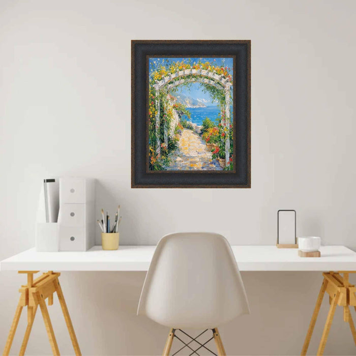 20x20 Frame Wide Black Bronze Leather Picture Frame