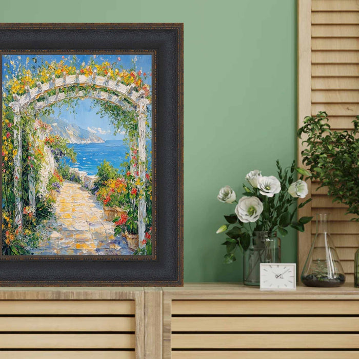 32x48 Frame Wide Black Bronze Leather Picture Frame