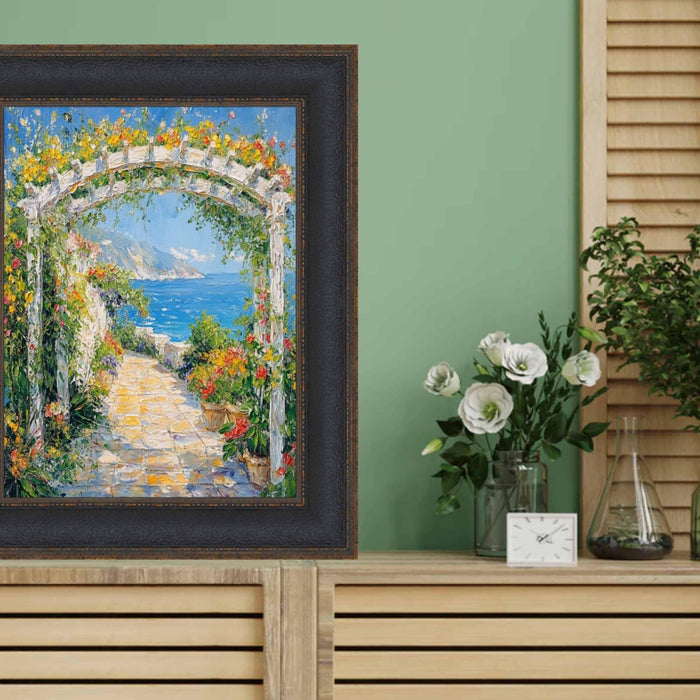 20x20 Frame Wide Black Bronze Leather Picture Frame