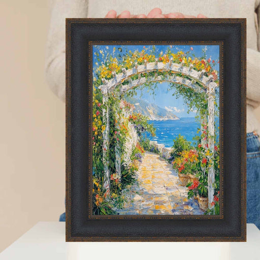 32x48 Frame Wide Black Bronze Leather Picture Frame