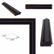 Wide Black Bronze Leather Picture Frame Home Office Decor