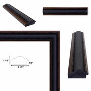 9x12 Frame Wide Black Bronze Leather Picture Frame