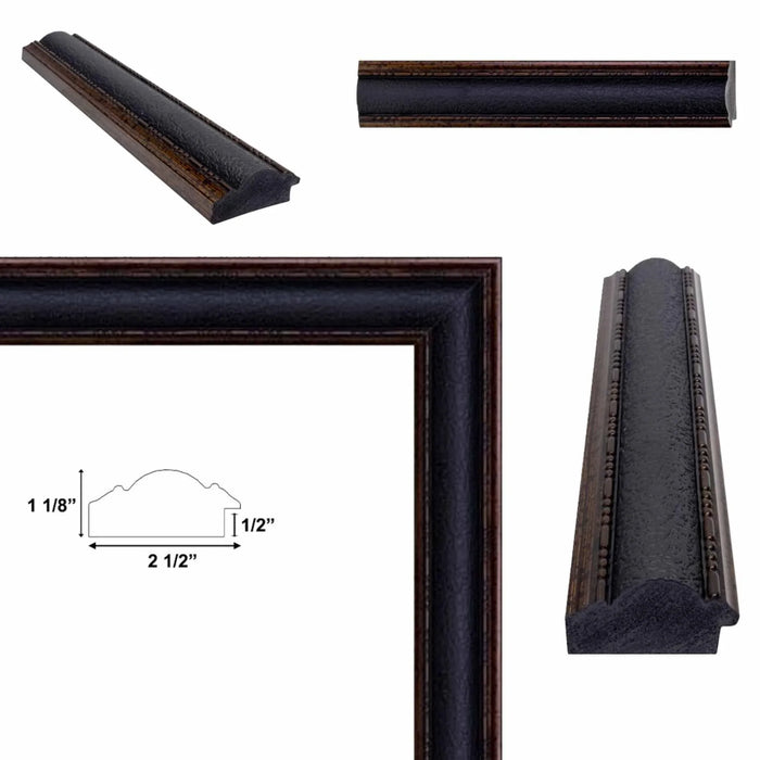 20x20 Frame Wide Black Bronze Leather Picture Frame