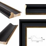 24x30 Frame Wide Black Scoop With Gold Bead Picture Frame