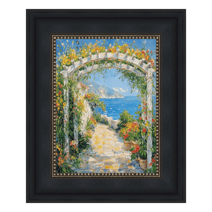 32x48 Frame Wide Black Scoop With Gold Bead Picture Frame