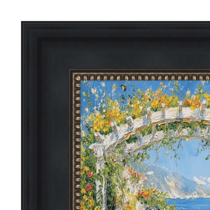 32x48 Frame Wide Black Scoop With Gold Bead Picture Frame