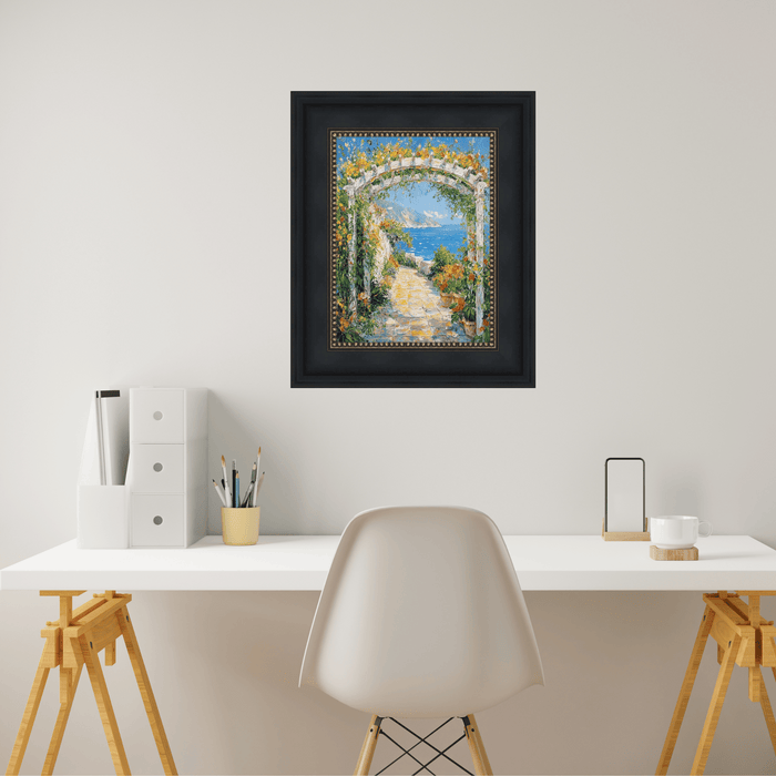 32x48 Frame Wide Black Scoop With Gold Bead Picture Frame