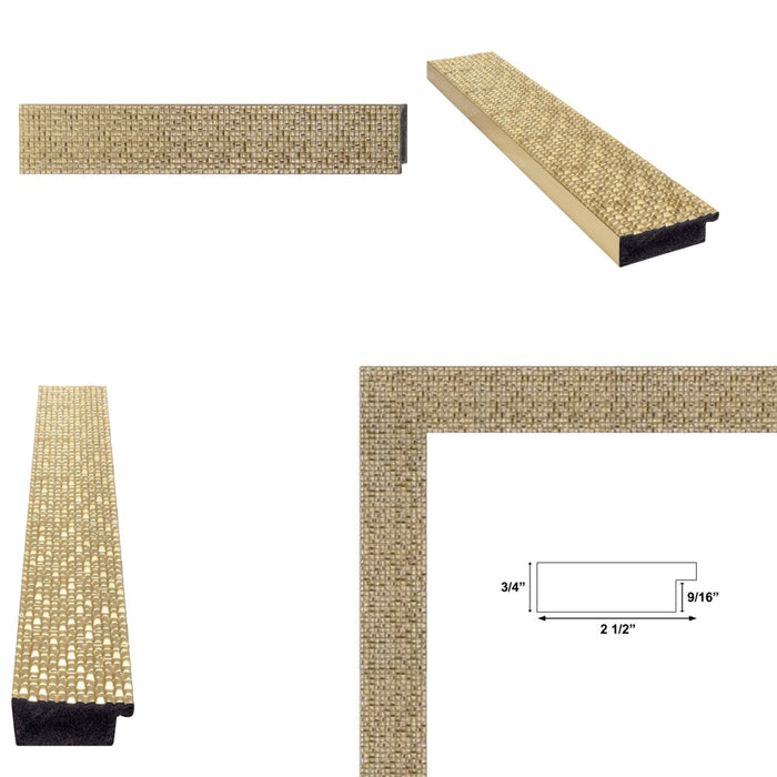 32x48 Frame Bright Gold Glitter Metallic Picture Frame - Modern Disco Retro