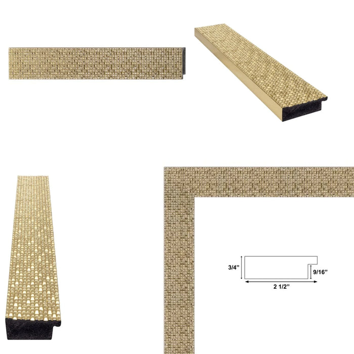 12x16 Frame Bright Gold Glitter Metallic Picture Frame - Modern Disco Retro