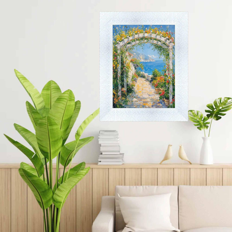 30x36 Frame Wide Bright White Glitter Gloss Picture Frame