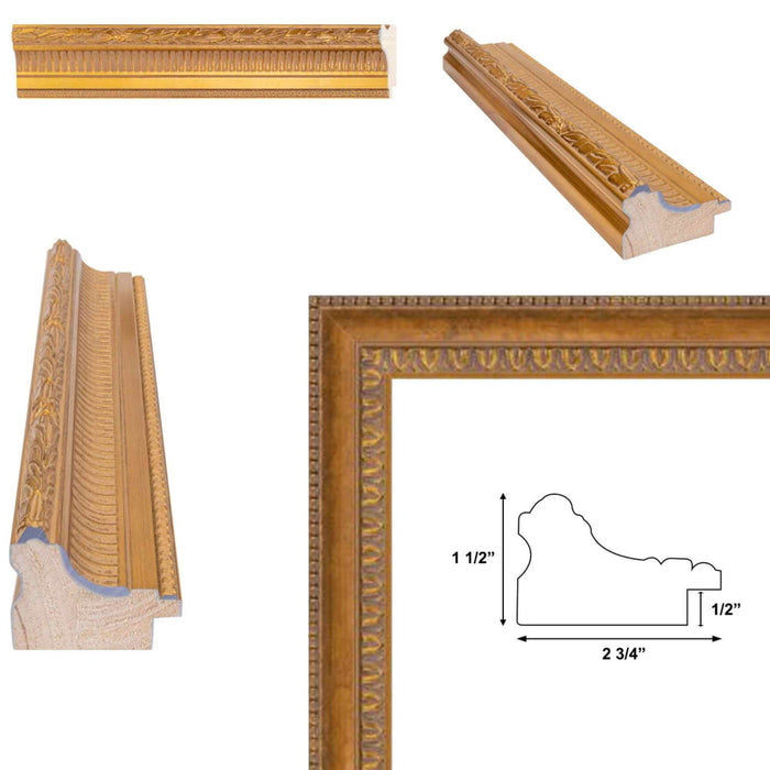 32x48 Frame Wide Colosseum Gold Leaf Scoop Picture Frame
