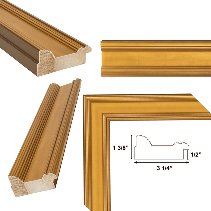 32x48 Frame Wide Gold Flat Panel Picture Frame