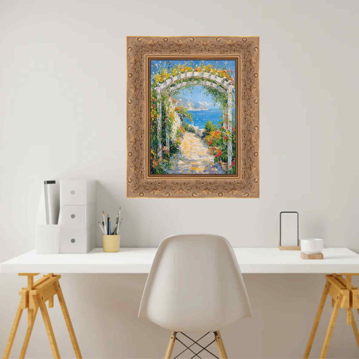 32x48 Frame Wide Gold Ornate Floral Picture Frame