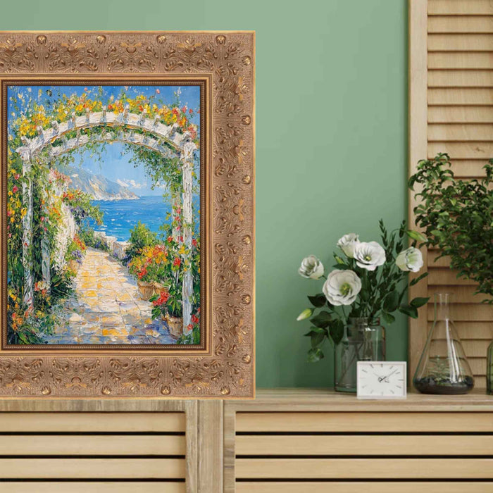 32x48 Frame Wide Gold Ornate Floral Picture Frame