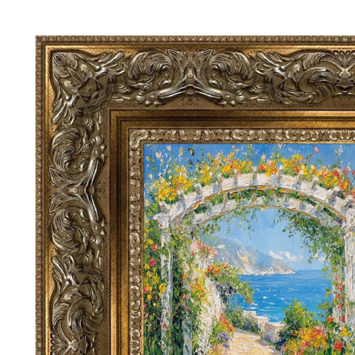 32x48 Frame Ornate Wide Italian Baroque Antique Silver Picture Frame
