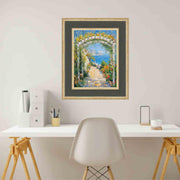 Wide Luxury Burgundy Gold Panel Picture Frame Office Décor