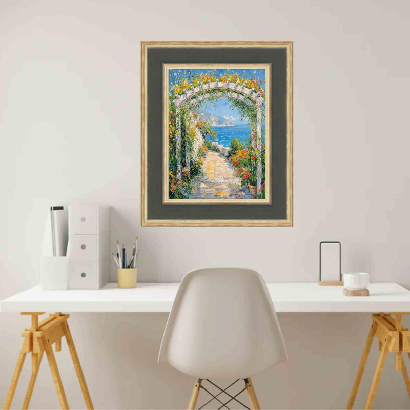32x48 Frame Wide Luxury Burgundy Gold Panel Picture Frame