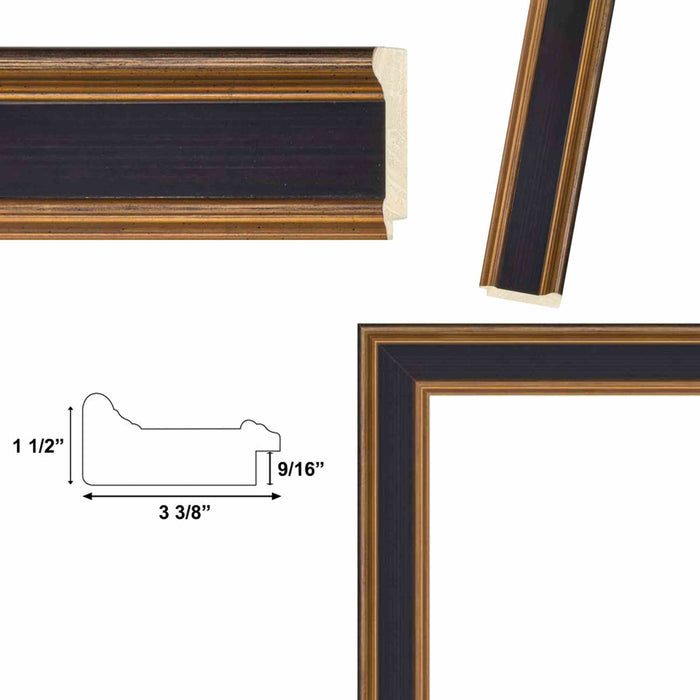 32x48 Frame Wide Luxury Burgundy Gold Panel Picture Frame