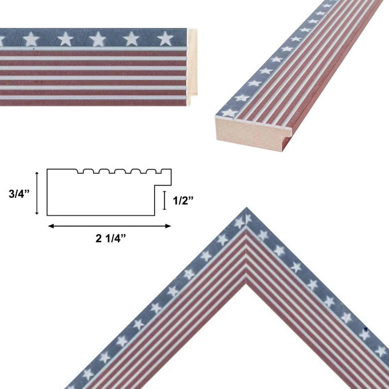 18x24 Frame Wide Red White Blue American Flag Picture Frame - Donald Trump