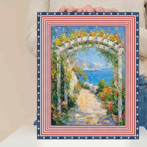 32x48 Frame Wide Red White Blue American Flag Picture Frame - Donald Trump