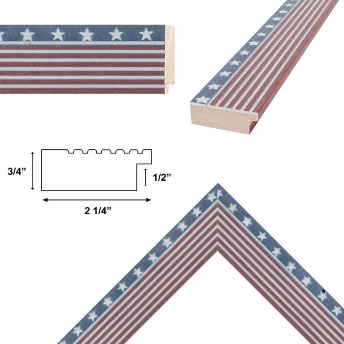 32x48 Frame Wide Red White Blue American Flag Picture Frame - Donald Trump