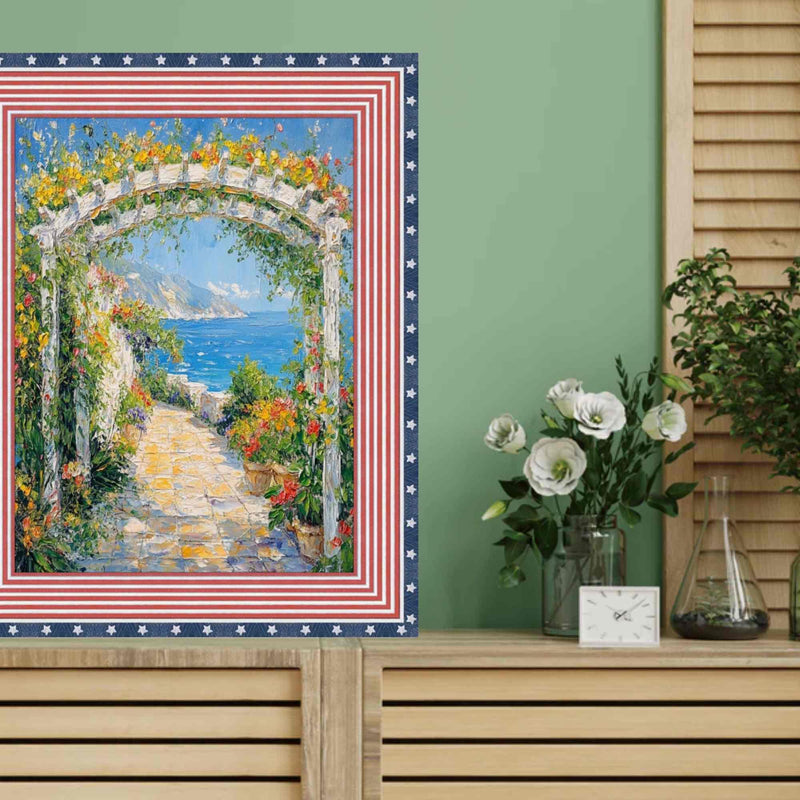36x48 Frame Wide Red White Blue American Flag Picture Frame - Donald Trump