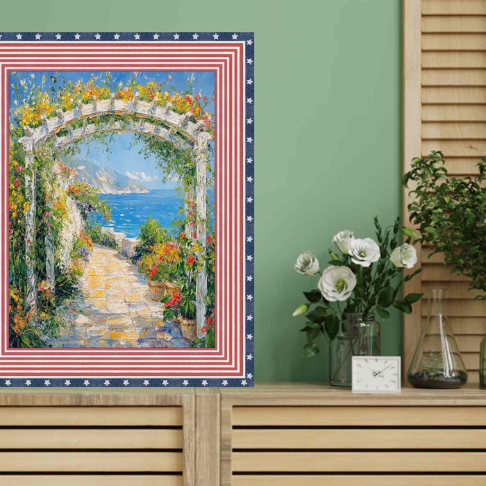 Wide Red White Blue American Flag Picture Frame - Donald Trump Office Décor