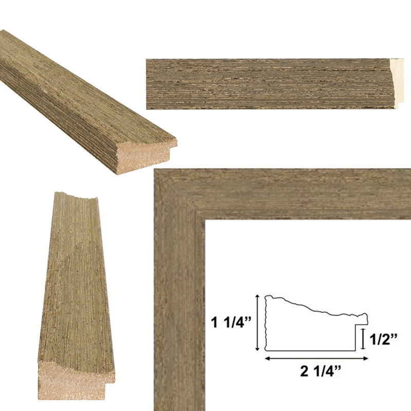 12x36 Frame Wide Rustic Light White Grain Wood Picture Frame