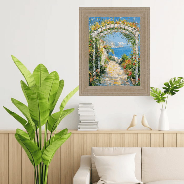 32x48 Frame Wide Rustic Light White Grain Wood Picture Frame